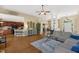 Spacious living area features hardwood floors, decorative columns, and neutral tones at 95 Live Oak Dr, Louisburg, NC 27549