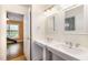 Bathroom featuring a double vanity with standing sinks at 101 Rainbow Dr, Carrboro, NC 27510
