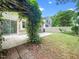 Relaxing backyard with a covered patio, lush greenery, and plenty of space for outdoor enjoyment at 10436 Cokesbury Ln, Raleigh, NC 27614