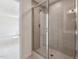 Modern bathroom featuring a glass-enclosed shower with neutral tile and clean lines at 110 Cribbs Ln, Middlesex, NC 27557