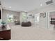 Large bonus room with comfortable beanbag, windows, and plenty of space for relaxing or entertaining at 1103 Capstone Dr, Durham, NC 27713