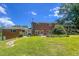 Beautiful backyard with lush green lawn, mature trees, and a patio area perfect for outdoor entertaining at 1509 Logan St, Durham, NC 27704