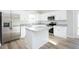 Modern kitchen with stainless steel appliances, white cabinets, and a center island at 160 Tupelo Dr, Spring Hope, NC 27882