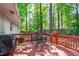 Enjoy outdoor living on this back deck surrounded by mature trees at 1805 Holly St, Apex, NC 27502
