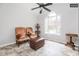 Serene sitting room featuring lots of natural light, ceiling fan and charming accents at 1808 Betry Pl, Raleigh, NC 27603