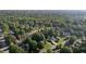 A neighborhood aerial displaying green lawns, swimming pools, and large mature trees at 2037 Gurney Ct, Burlington, NC 27215