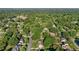 A neighborhood aerial showing tree coverage, manicured lawns, and unique home styles at 2037 Gurney Ct, Burlington, NC 27215