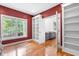 Bright office with built-in shelves and access to a living area at 206 Glebe Way, Cary, NC 27519