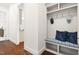 Mud room hallway area with built in storage at 30 Ocoee Falls Dr, Chapel Hill, NC 27517