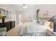 Inviting main bedroom with soft carpet and a large bed with luxurious white bedding at 300 Livingstone Dr, Cary, NC 27513