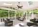 Cozy sunroom with multiple skylights and windows providing an abundance of natural light at 300 Livingstone Dr, Cary, NC 27513