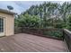 A spacious, stained deck off the back of the home overlooks the backyard at 306 Mainline Station Dr, Morrisville, NC 27560