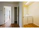This laundry room features a washer and dryer and is conveniently located near a storage space at 306 Mainline Station Dr, Morrisville, NC 27560