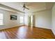 Spacious main bedroom with trey ceilings, ceiling fan, and ensuite bathroom at 306 Mainline Station Dr, Morrisville, NC 27560