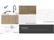Selection of kitchen hardware, faucet, sink, countertop, backsplash, and flooring samples at 318 Ivy Ridge Rd, Chapel Hill, NC 27516