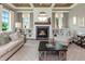 Cozy living room with fireplace, comfortable seating, and built-in shelving at 318 Ivy Ridge Rd, Chapel Hill, NC 27516