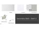 The secondary bath showcases white cabinets and countertops and floor and wall tiles at 318 Ivy Ridge Rd, Chapel Hill, NC 27516