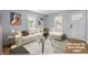 Bright living room featuring modern furniture, neutral decor, and two windows at 401 Haywood St, Raleigh, NC 27601