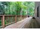 Wooden back deck overlooking the backyard at 504 High Ridge Dr, Durham, NC 27707