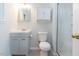 Modern bathroom features new fixtures, cabinet and walk in shower at 504 High Ridge Dr, Durham, NC 27707