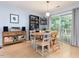 Charming dining area with a wood table, chairs, bookshelf, and sliding glass doors at 504 High Ridge Dr, Durham, NC 27707
