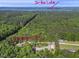 Aerial shot of the property with added notation to indicate the lake and street name at 506 Burgess Rd, Apex, NC 27523