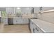 Modern kitchen with bright white cabinetry, granite counters and stainless appliances at 7204 Laketree Dr, Raleigh, NC 27615