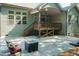 Spacious backyard features a deck and patio, ideal for outdoor enjoyment at 7660 Channery Way, Raleigh, NC 27616