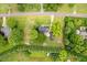 Bird's-eye view featuring a home with lush backyard, beautiful lawns, and a tree-lined street at 8517 Falkirk Ridge Ct, Wake Forest, NC 27587