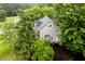 Aerial view of the rear of the home surrounded by mature trees, adding privacy and shade to the property at 8517 Falkirk Ridge Ct, Wake Forest, NC 27587