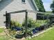 Backyard with a fenced-in garden area for growing vegetables, flowers, and herbs at 8517 Falkirk Ridge Ct, Wake Forest, NC 27587