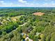 An aerial view of wooded land and homes with mature trees, showcasing the serene neighborhood at 9220 Old Cascade Dr, Garner, NC 27529