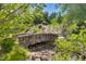 Picturesque stone bridge over a small rocky stream, surrounded by lush greenery creating a serene ambiance at 94 Two Creeks, Chapel Hill, NC 27517