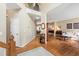 Spacious foyer showcasing hardwood floors and an open view of the living spaces at 9517 Candor Oaks Dr, Raleigh, NC 27615