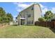 Picture of a serene backyard featuring a private fence, green lawn, and a charming deck at 109 Lyngrove St, Holly Springs, NC 27540