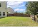 Expansive backyard with lush green grass and a wooden fence, offering plenty of space at 109 Lyngrove St, Holly Springs, NC 27540
