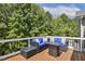 Outdoor deck featuring cozy furniture, perfect for relaxing and enjoying the surrounding greenery at 109 Lyngrove St, Holly Springs, NC 27540