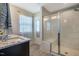 Modern bathroom features a glass shower at 1101 Compass Dr, Durham, NC 27713