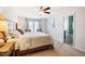 Comfortable main bedroom offers a view of the bathroom at 1101 Compass Dr, Durham, NC 27713
