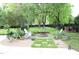 Charming backyard features a stone fire pit and Adirondack chairs for outdoor relaxation at 1111 College St, Oxford, NC 27565