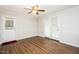 Dining area with lots of light, hardwood flooring, and access to the backyard at 201 E Laramie Dr, Mebane, NC 27302