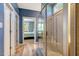 Bathroom with large glass enclosed shower and view into the bedroom area at 2062 Montgomery Dr, Franklinton, NC 27525