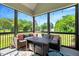 Cozy screened porch with seating and lovely views of the backyard at 2062 Montgomery Dr, Franklinton, NC 27525