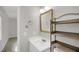 Modern bathroom featuring a stylish vanity and custom shelving at 207 Mcleod Dr, Sanford, NC 27330