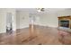 Bright living room showcasing hardwood floors and access to the bathroom at 207 Mcleod Dr, Sanford, NC 27330