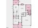 First floor layout featuring kitchen, dining, gathering room, bedroom, and a two-car garage at 241 Tidal Pool Way, Cary, NC 27519