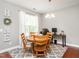 Inviting dining room with natural lighting, a decorative rug, and a round wooden table at 2605 Mcdougall Dr, Burlington, NC 27217