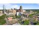 Aerial view showcasing the city skyline with various buildings, green spaces, and urban layout at 320 W Martin St # 205, Raleigh, NC 27601