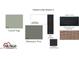 Exterior color scheme featuring coastal sage siding, black shutters, and Besser Gray brick at 352 Chesapeak Commons St # 136, Garner, NC 27529