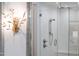 Sleek, modern shower with glass enclosure and rainfall showerhead at 4404 Yadkin Dr, Raleigh, NC 27609
